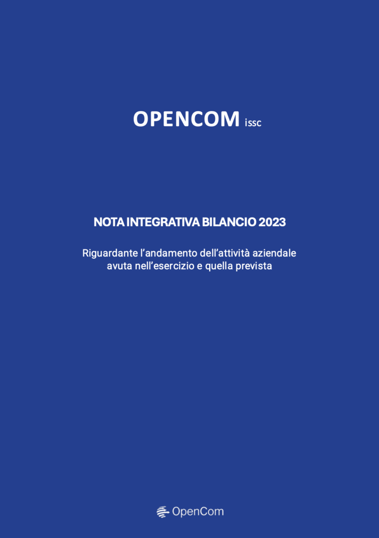 Nota Integrativa Bilancio sociale Opencom 2023