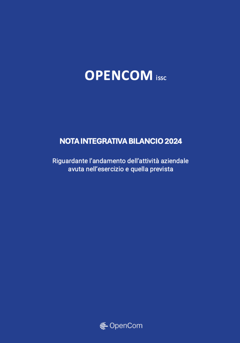 Nota Integrativa Bilancio sociale Opencom 2024